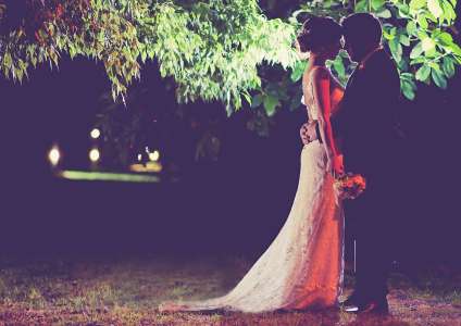 Night wedding photoshoot